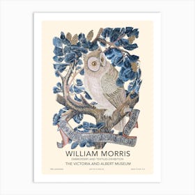Owl Embroidery Exhibition Poster, William Morris Art Print