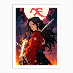 Samurai Girl Art Print