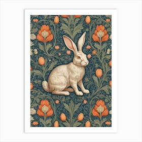 Rabbit morris Floral Pattern Art Print