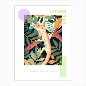 Iguano In The Trees Modern Abstract Illustration 2 Poster Art Print