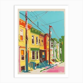Tottenville New York Colourful Silkscreen Illustration 4 Art Print
