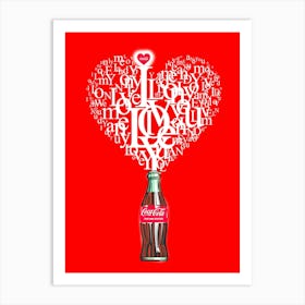 Coke Heart Art Print