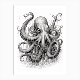 Octopus Detailed Drawing 4 Art Print