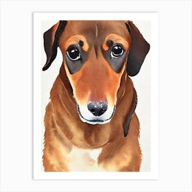 Dachshund 3 Watercolour Dog Art Print