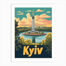 Aihrgdesign A 1970s Inspired Travel Poster For Kyiv 2 Art Print