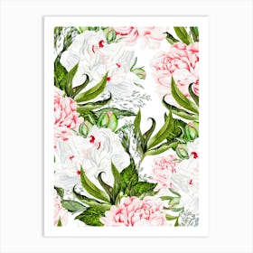 Watercolor Peonies Art Print