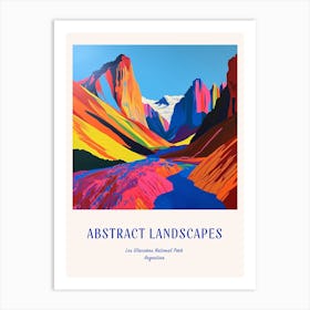 Colourful Abstract Los Glaciares National Park Argentina 1 Poster Blue Art Print