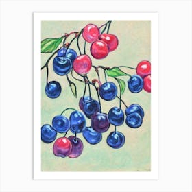 Sour Cherry 1 Vintage Sketch Fruit Art Print