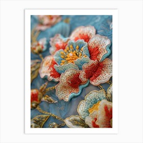 Embroidered Flowers 13 Art Print