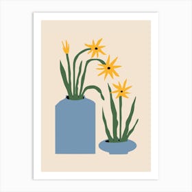 Two Table Pot Plants Art Print