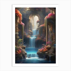 Waterfall In The Forest 1 Art Print