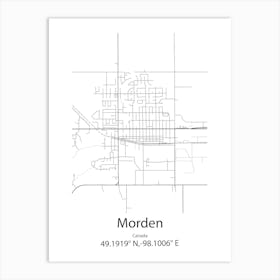 Morden,Canada Minimalist Map Art Print