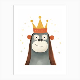 Little Orangutan 4 Wearing A Crown Art Print