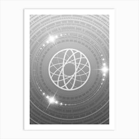 Geometric Glyph in White and Silver with Sparkle Array n.0124 Art Print