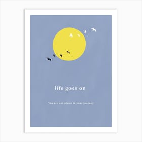 Life Goes On - Birds over the Moon Art Print