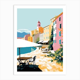 Collioure, France, Flat Pastels Tones Illustration 3 Art Print