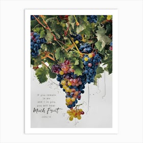 John 15, Vine, If you remain in me and I in you, you will bear much fruit Art Print