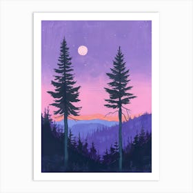 Sunset In The Woods 1 Art Print