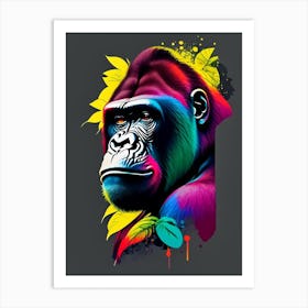 Gorilla With Wondering Face Gorillas Tattoo 1 Art Print