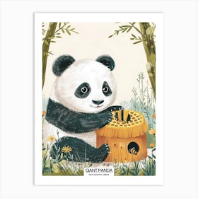 Giant Panda Playing With A Beehive Poster 3 Art Print