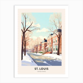 Vintage Winter Travel Poster St Louis Missouri 2 Art Print