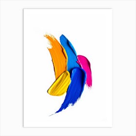 Paint Strokes On White Background Art Print