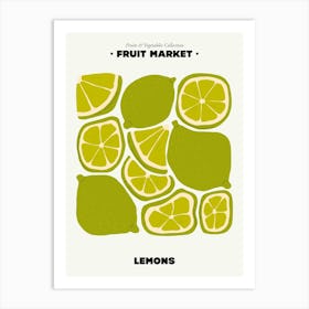 The Fruit Market Lemon Illustration Maximalist Art Print