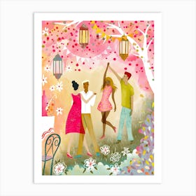 Garden Party Dance In Dawn Art Print