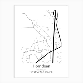 Horndean,United Kingdom Minimalist Map Art Print