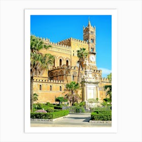 The Norman Clock Tower At The Palermo Cathedral Art Print