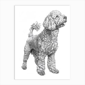 Lagotto Romagnolo Dog Line Sketch 2 Art Print