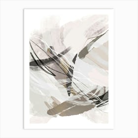 Greige Brush Strokes Abstract 2 1 Art Print