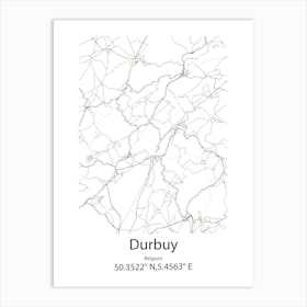 Durbuy,Belgium Minimalist Map Art Print