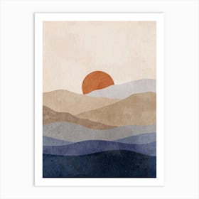 Sunset In The Mountains Art Print