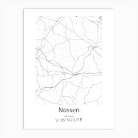 Nossen,Germany Minimalist Map Art Print