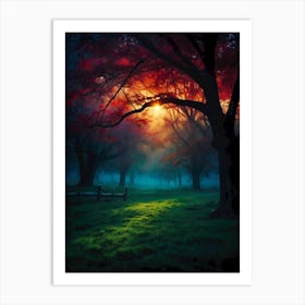 Sunset In The Forest 28 Art Print