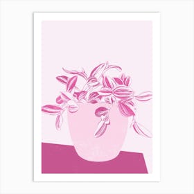 Nanouk Pink Potted Plant Art Print