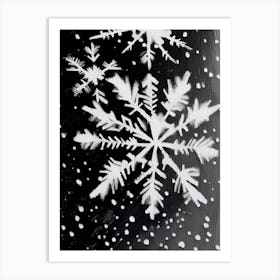 Needle, Snowflakes, Black & White 1 Art Print