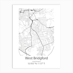 West Bridgford,United Kingdom Minimalist Map Poster