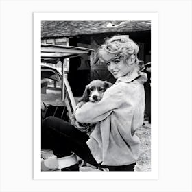 Brigitte Bardot with pet Art Print