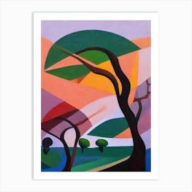 Ebony Tree Cubist Art Print