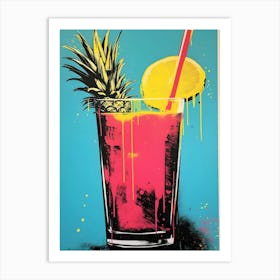 Pineapple Drink Art Print