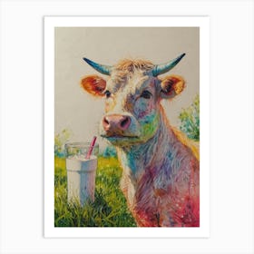 Cow With Milk Art Print