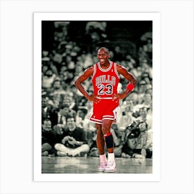 Guard Michael Jordan Of The Chicago Bulls In Action Art Print