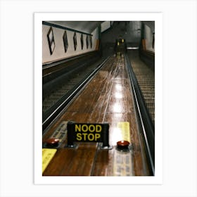 Noodstop / Escalator In A Metro Station // Antwerp, Belgium Travel Photography Art Print