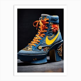 Nike High Top Sneakers Art Print