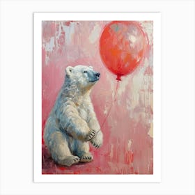 Cute Polar Bear 1 With Balloon Art Print