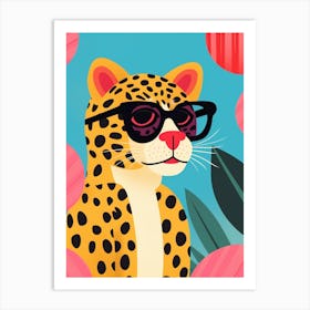 Little Jaguar 3 Wearing Sunglasses Art Print