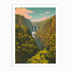 Victoria Falls National Park Zimbabwe Vintage Poster Art Print