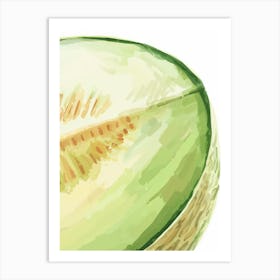 Honeydew Melon Close Up Illustration 3 Art Print